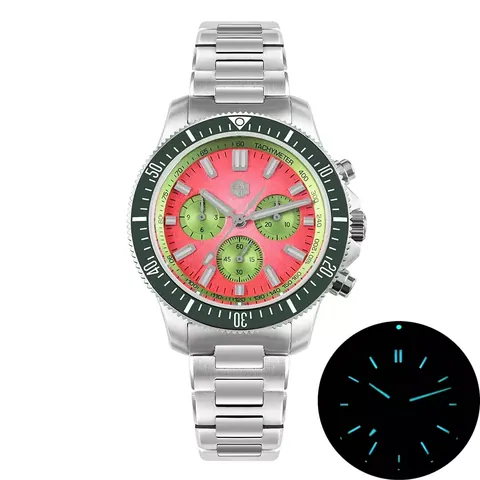 San Martin New SN0118-JS 40mm Original Design Fashion Men Chronograph Sports Watch Peacock SL-4801 Movement Waterproof 200m Gradient Dials