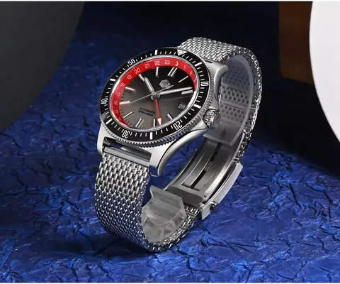 San Martin New SN0119-G GMT 41mm NH34 Original Design Fashion Men Sports Watch Automatic Mechanical Waterproof 200m Gradient Dials