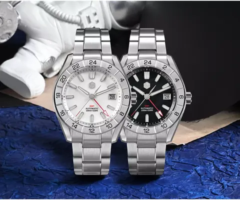 San Martin New SN0130-G 42mm NH34 Original Design Fashion GMT Men Sports Watch Automatic Mechanical Waterproof 100m MOP Dials