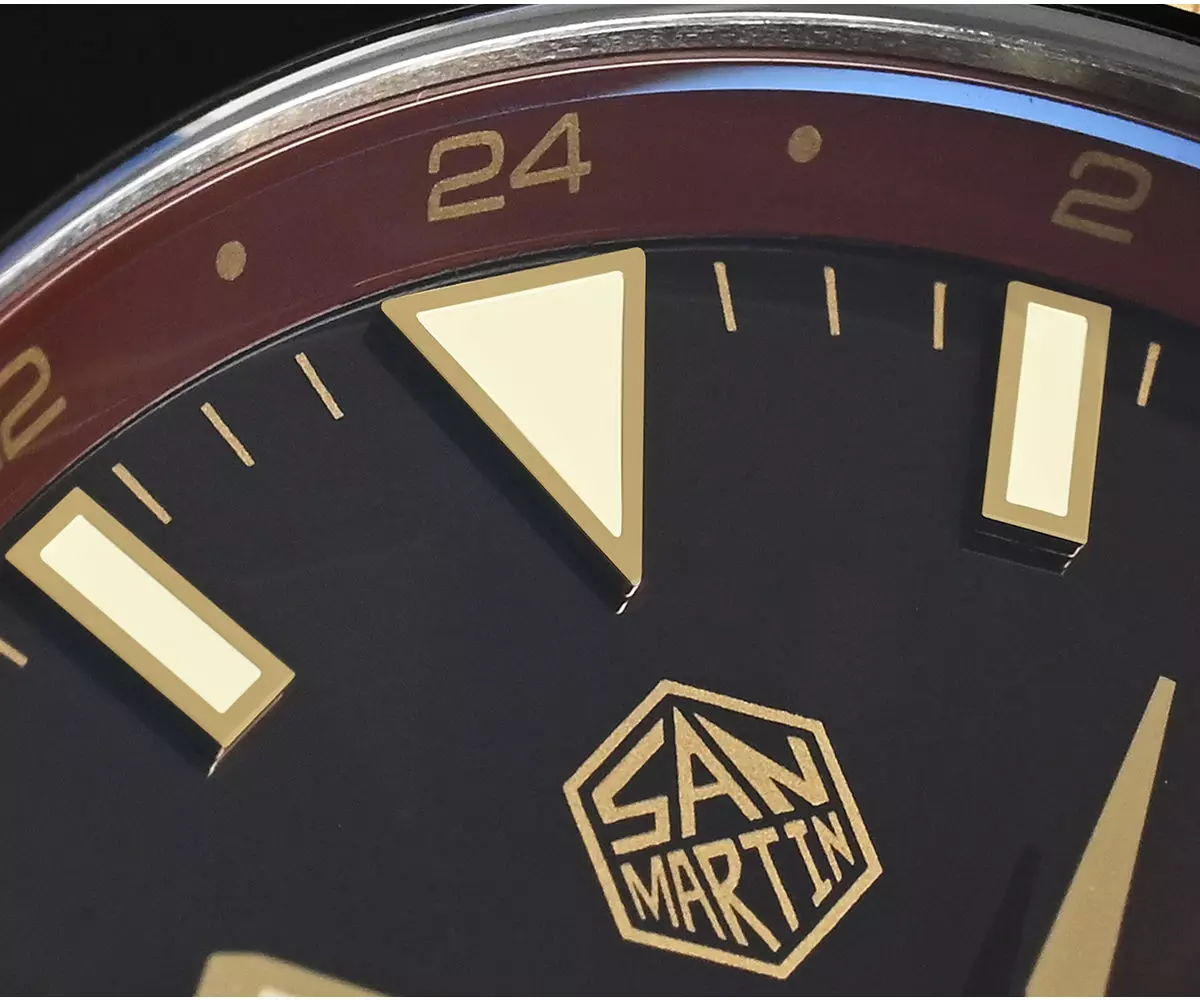 San Martin New SN0136-G-GMT 39mm NH34 Diver GMT Watch Enamel Dial Stainless Steel Luxury Men Watch Automatic Mechanical Sapphire Luminous thumbnail 2