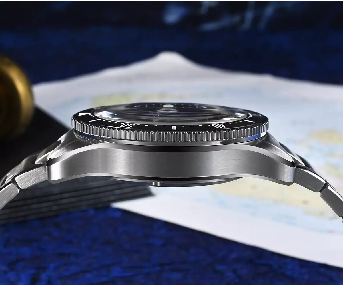 San Martin New SN0142-G-1 39.5mm Diver Watch YN55 Automatic Mechanical Sapphire black dial No Date Window Version thumbnail 2