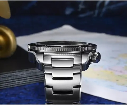 San Martin New SN0142-G-1 39.5mm Diver Watch YN55 Automatic Mechanical Sapphire black dial No Date Window Version