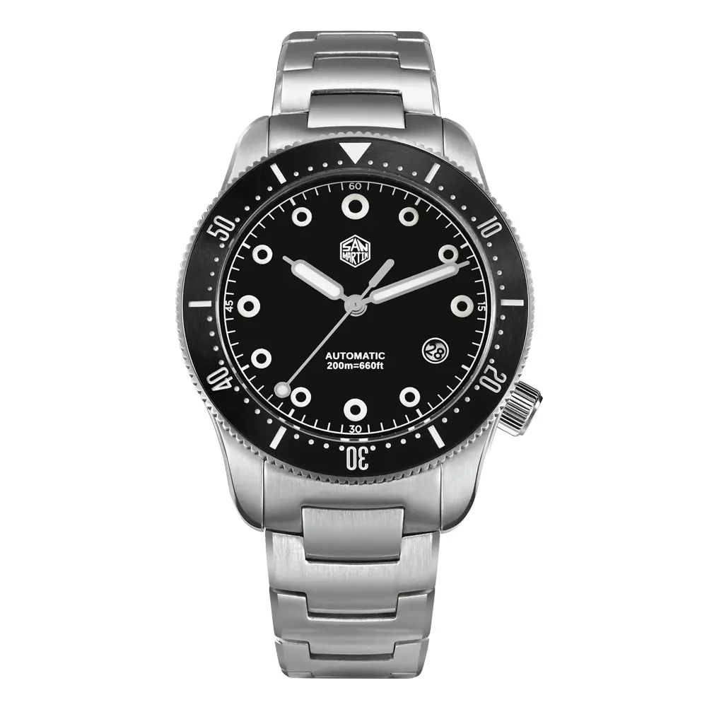 San Martin New SN0142-G 39.5mm Diver Watch YN55 Automatic Mechanical Sapphire black dial