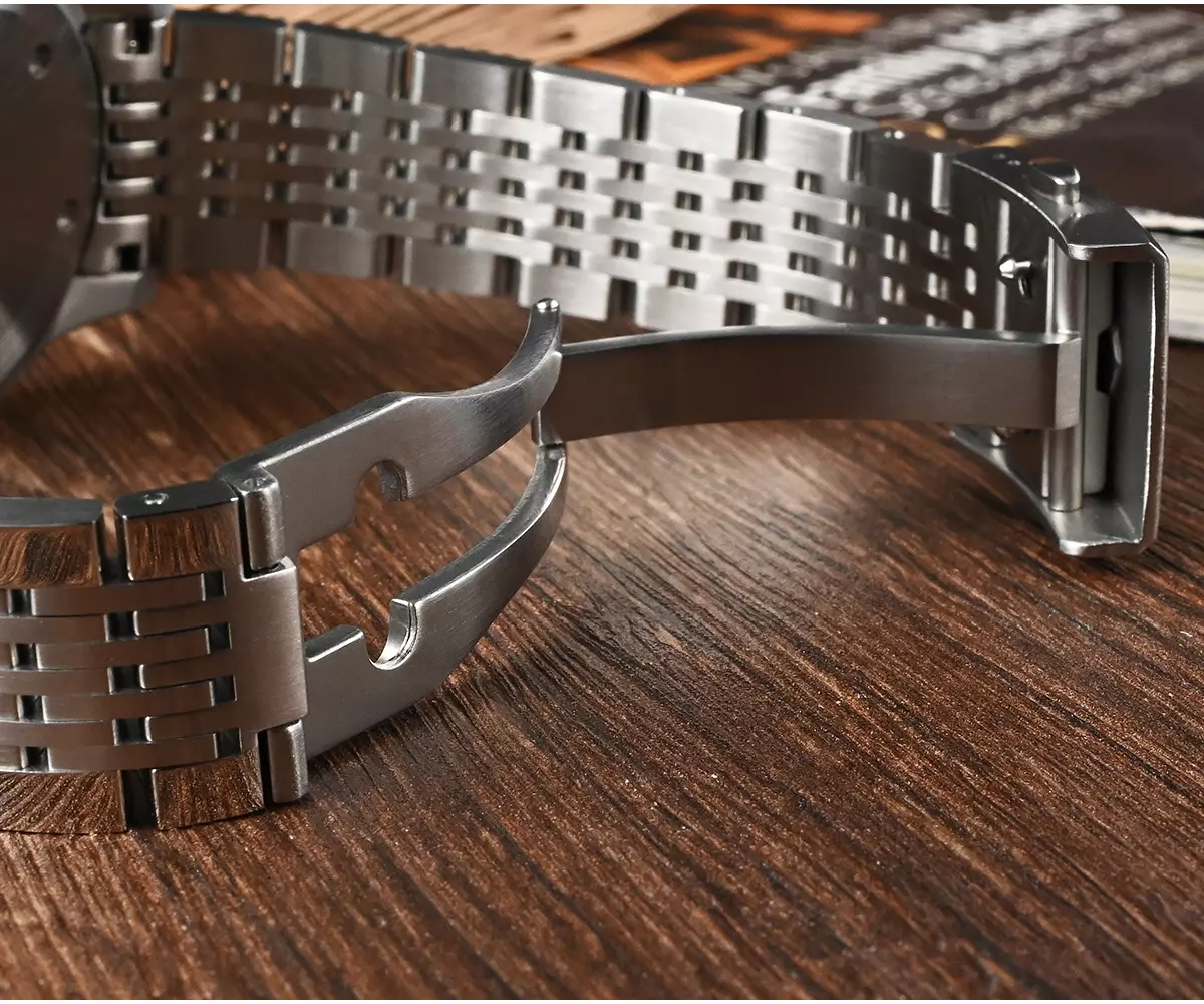 SAN MARTIN original 38mm mechanical watch 100 meters waterproof with stainless steel bracelet PT5000 and SW200 movement SN026-G-A