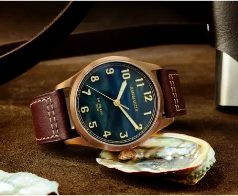 San Martin pilot retro military watch luminous bronze watch waterproof men's watch SN043-Q
