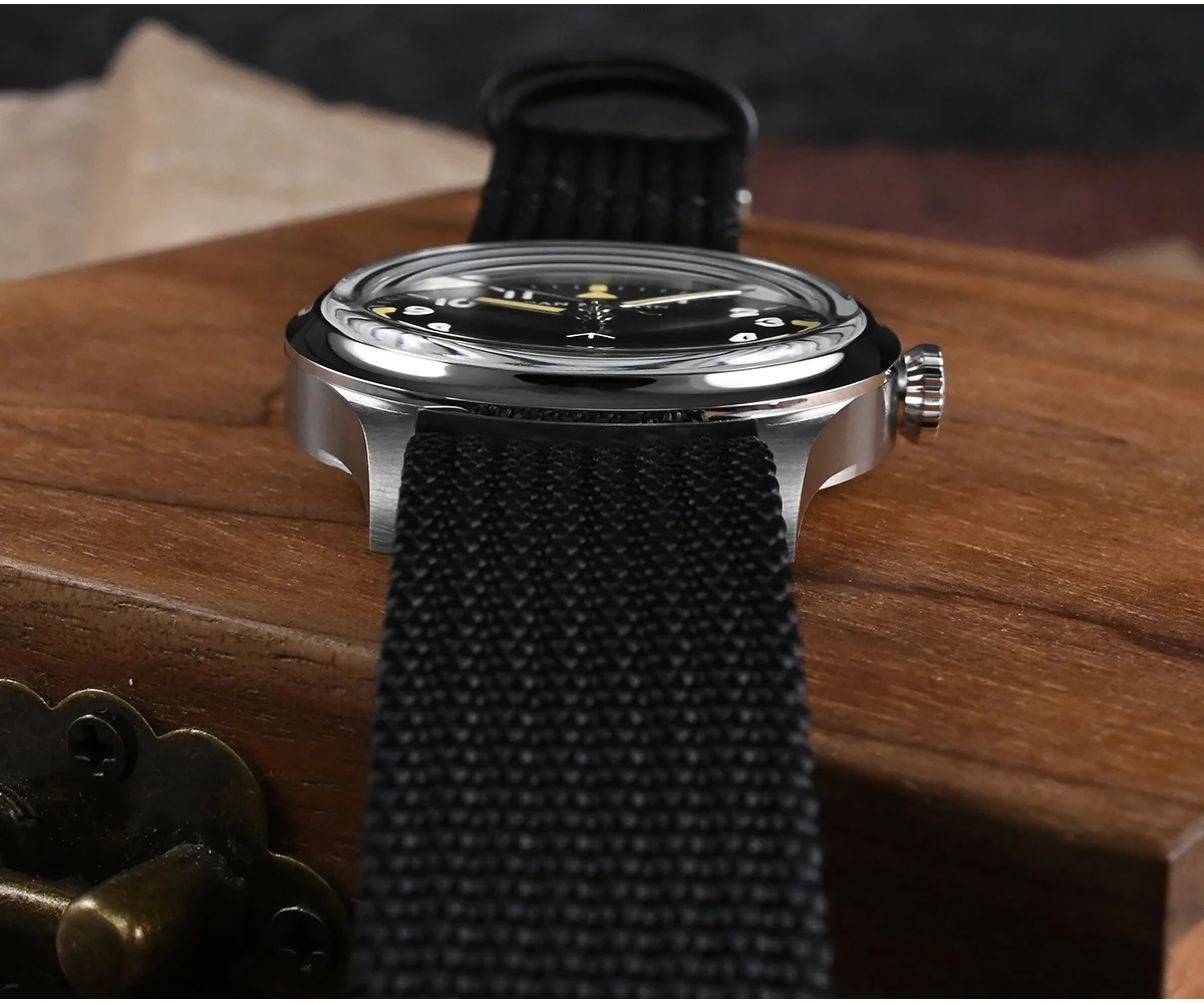 San Martin Watches 36MM Pilot Style Watch Nylon Strap with VH31 Mechaquartz Movement 10Bar SN0105-G-XB thumbnail 2