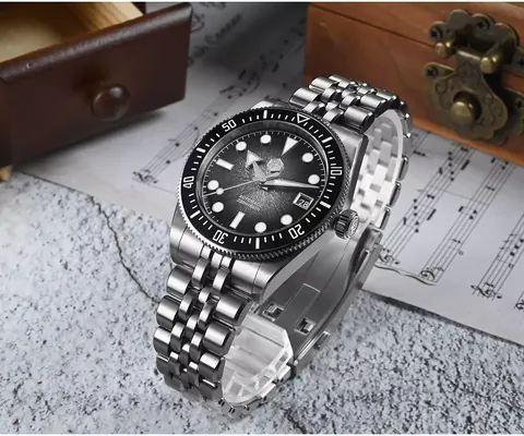 San Martin Watches New SN0148-GX 37.5mm Miyota 9015 Movement Mechanical Watch BGW-X1 Lume Gradient Dial 200M Water Resistant