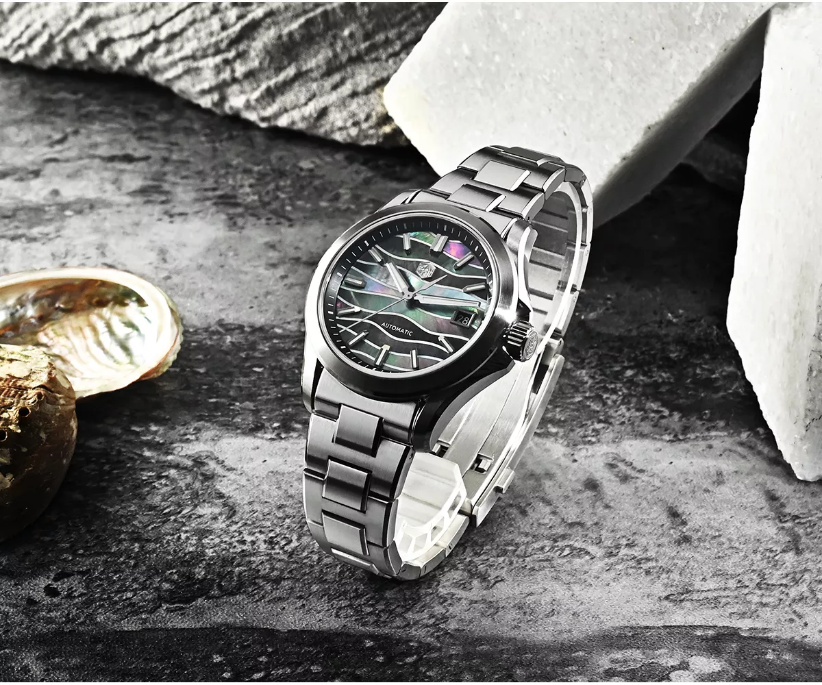 San Martin Watches New SN0150-G1 39mm Original Design Dive Watch Automatic Mechanical Miyota 9015 Waterproof 100m guilloché texture MOP dial BGW-X1 Luminous