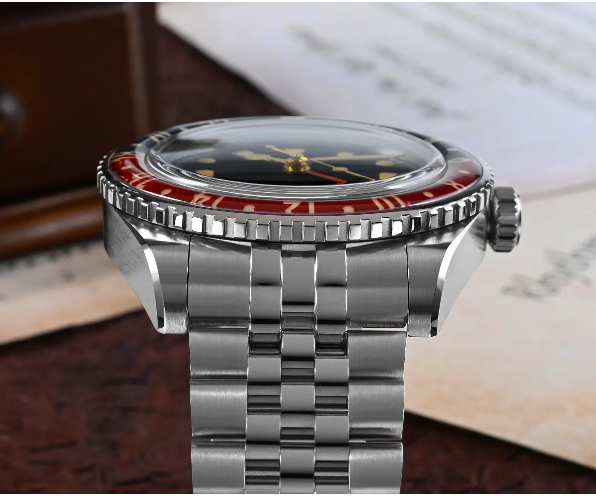 San Martin 40mm Bidirectional GMT Mechanical Watch 200M Water Resistant SN005-G2-GMT thumbnail 3
