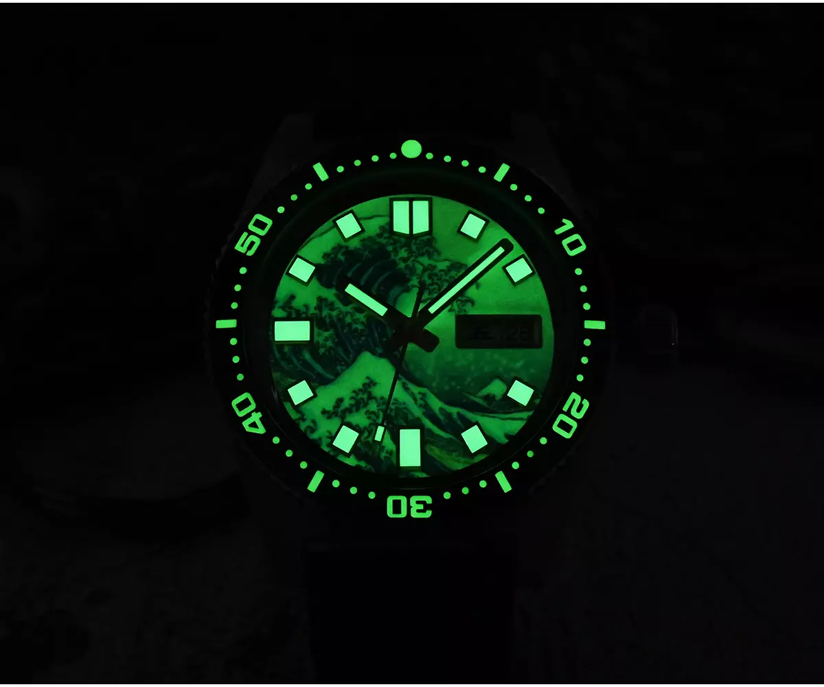 San Martin 40mm 62MAS Diver Kanagawa Surfing Dial NH35&NH36 Automatic Mechanical Date 20Bar Full Luminous FKM Rubber Strap SN007-G-V3 thumbnail 3
