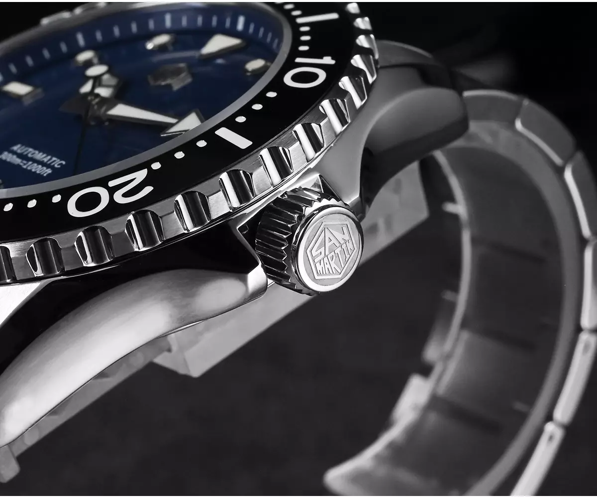 SAN MARTIN New SN009-G-B 44mm NH35 mechanical diving watch classic 300 meters waterproof thumbnail 2