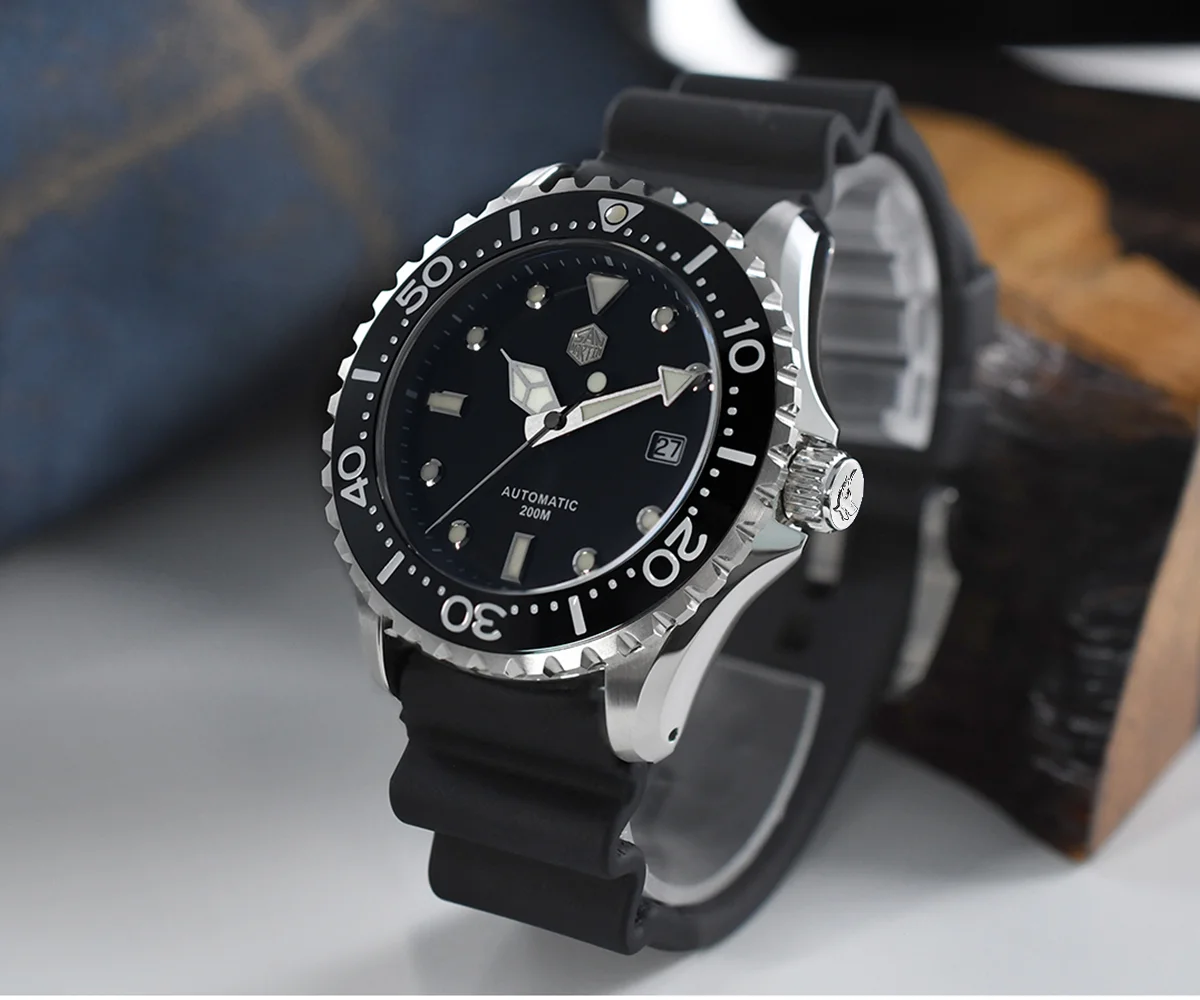 SAN MARTIN mechanical diving watch 200 meters waterproof SN009-G thumbnail 2