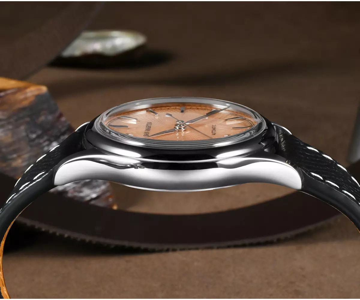 San Martin New SN0110A-1 37mm Luxury Mens Business Dress Watch ST1812 Automatic Mechanical Waterproof 100m Display See-through Caseback thumbnail 3