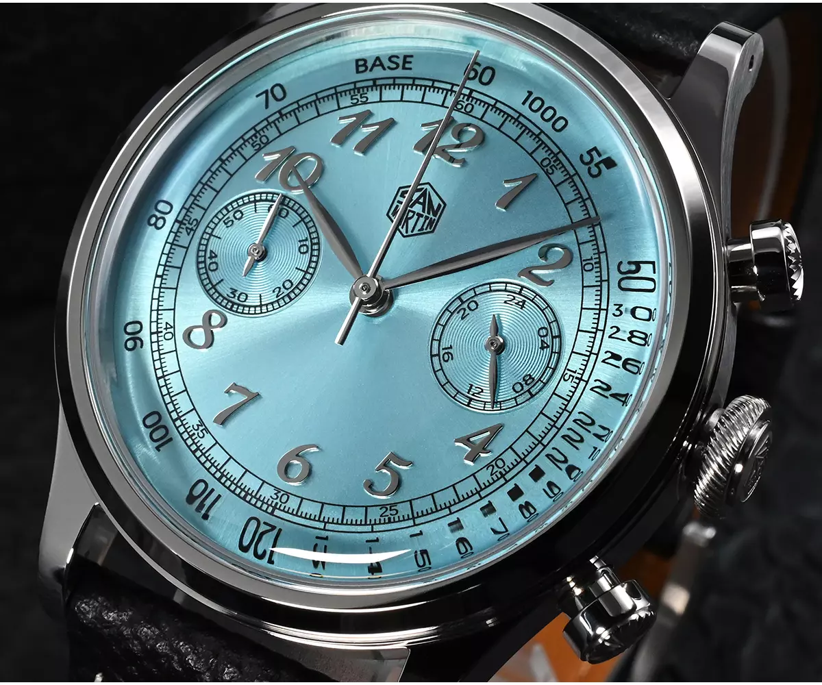 SAN MARTIN Men 38mm Fashion Luxury Quartz Chronograph 50m Waterproof with VK6430 quartz movement SN0101-G-JS-1 thumbnail 3