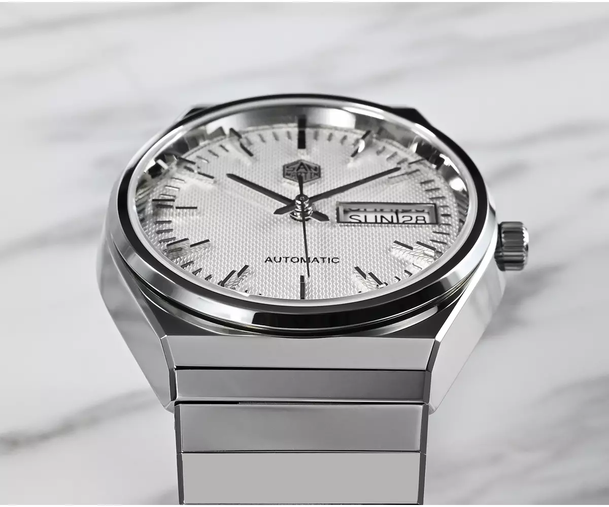 San Martin 37mm Dress Watch with Seagull 2100 Automatic Mechanical 5ATM Double date window SN0102-G thumbnail 2