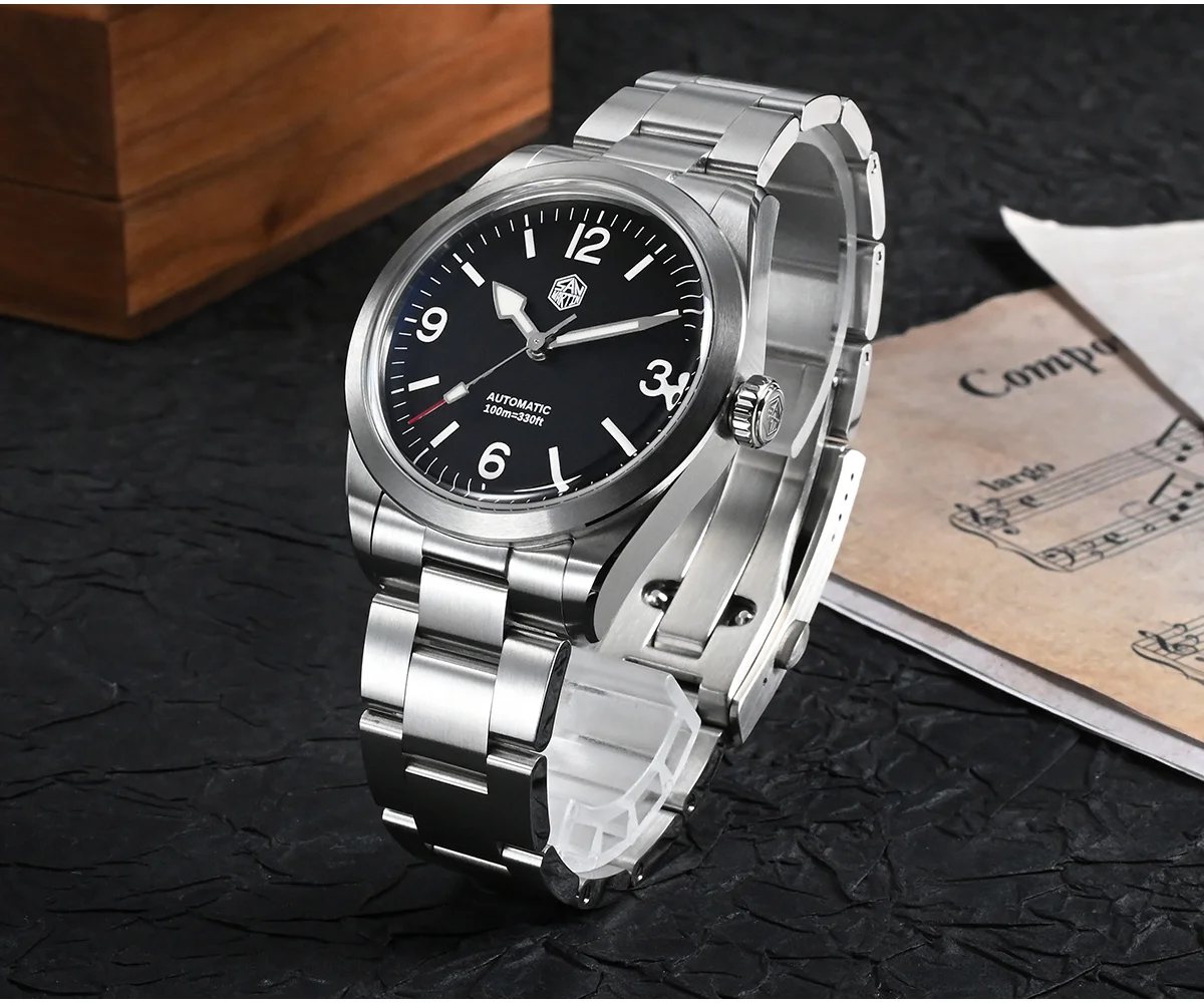 San Martin watchES 36mm Vintage Explore Climbing Series NH35 Automatic Mechanical Watch SN0107-G-X thumbnail 2