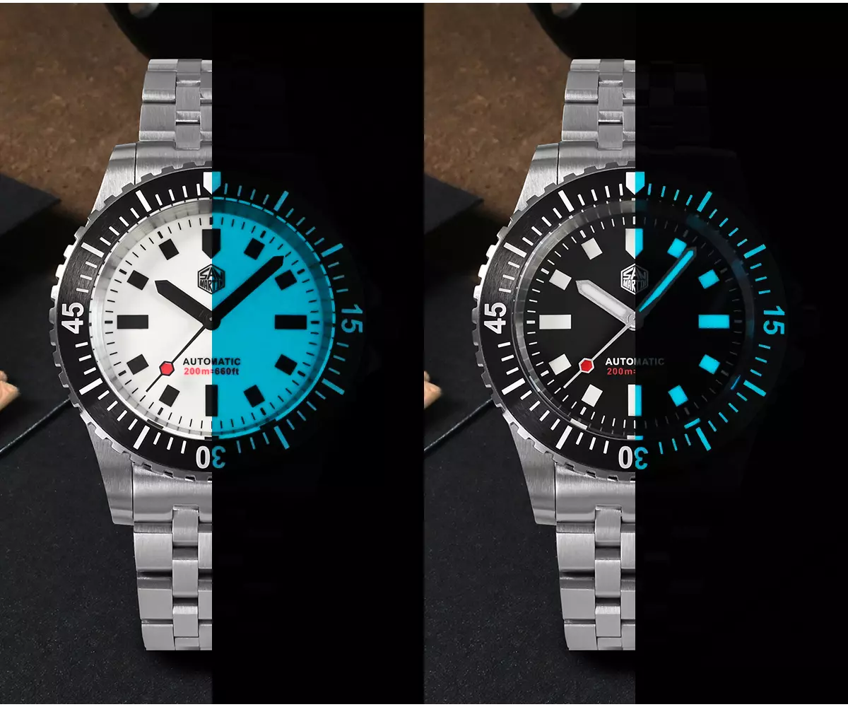SAN MARTIN original mechanical watch 200 meters waterproof with stainless steel bracelet Miyota 8215&8315 movement SN012-G thumbnail 2