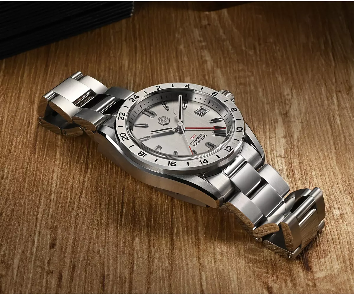 San Martin New SN0129-G-3 NH34 39mm Mens Business Dress GMT Watch Automatic Mechanical Watch Date Windows Waterproof 100m Luminous thumbnail 2