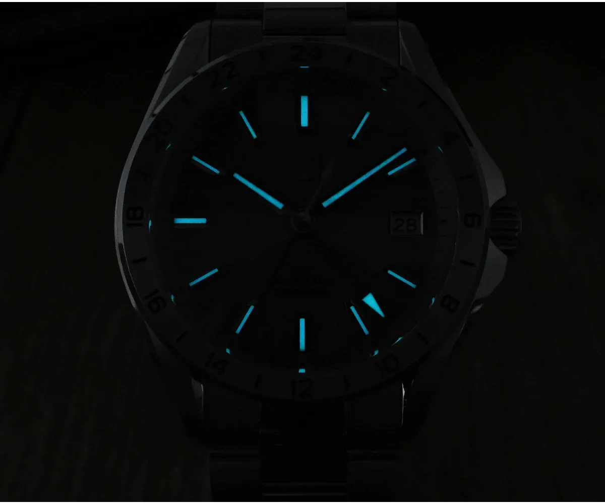 San Martin New 39mm Luxury Mens Business Dress GMT Watch NH34 Automatic Mechanical Date Windows Waterproof 100m Luminous SN0129-G2-GMT thumbnail 3