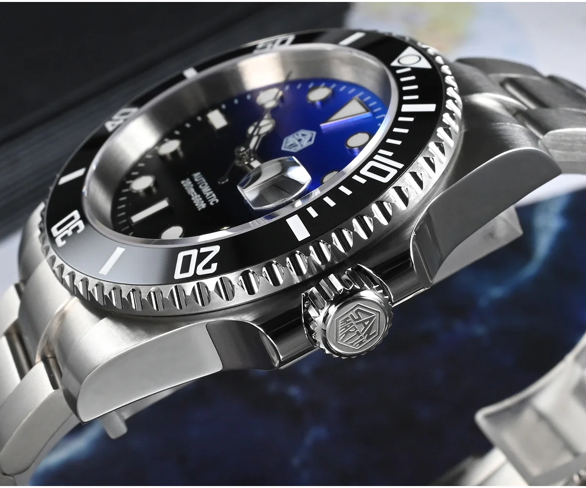 SAN MARTIN mechanical diving watch 200 meters waterproof SN017-G-MOP thumbnail 3