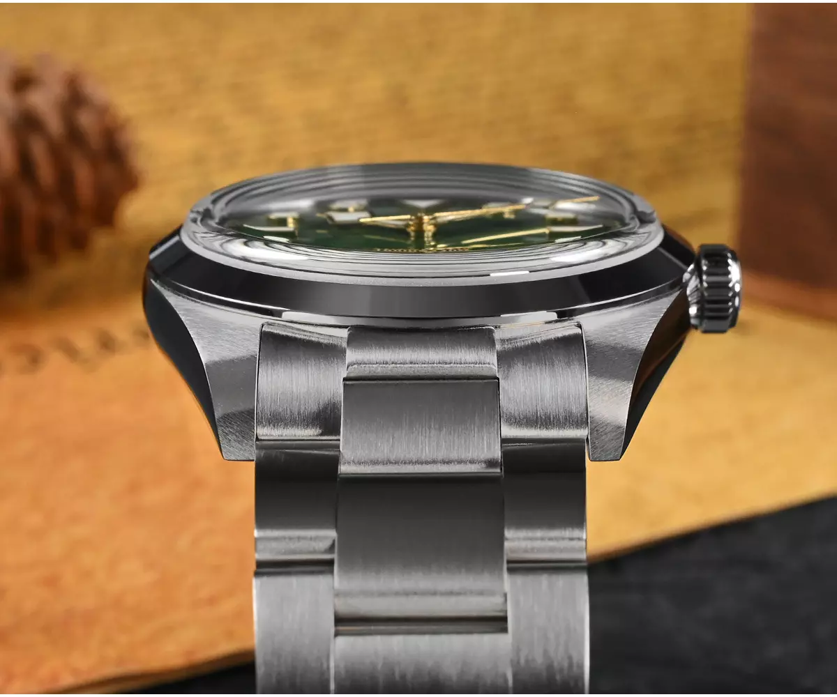 SAN MARTIN mechanical diving watch 100 meters waterproof explorer Snowflake hands SN021-G-B3 with PT5000 and SW200 movement thumbnail 2