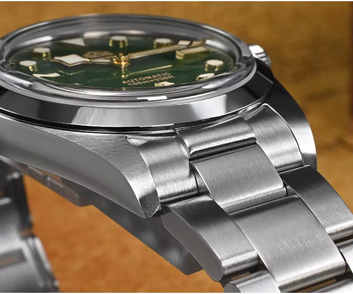 SAN MARTIN mechanical diving watch 100 meters waterproof explorer Snowflake hands SN021-G-B3 with PT5000 and SW200 movement thumbnail 3