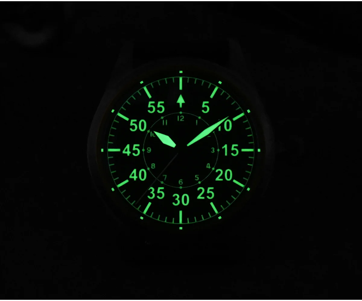 San Martin 39mm Pilot Watch Military Style NH35 Automatic Mechanical Watch With Steel Bracelet SN030-G-V2 thumbnail 3
