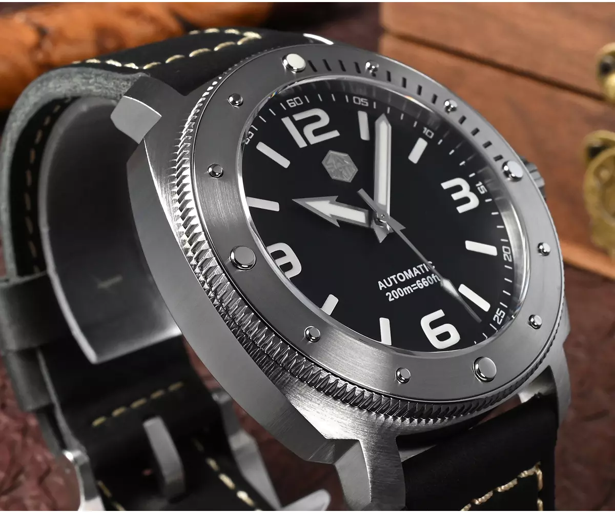 SAN MARTIN 43mm mechanical watch 200 meters waterproof Outdoor Military Style with Miyota 8215&8315 movement SN049-G thumbnail 3