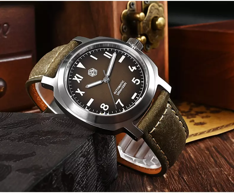 San Martin SN065-G 40mm classic style dive watch with YN55 movement and 100m waterproof Automatic Mechanical Watch thumbnail 2