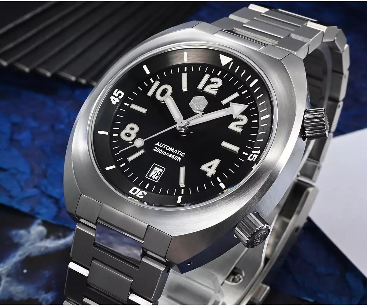 San Martin New 42MM YN55 MOVEENT Mens Watch INSIDE Bezel Waterproof DIVE WATCH BGW9 LUME SN066-G thumbnail 2