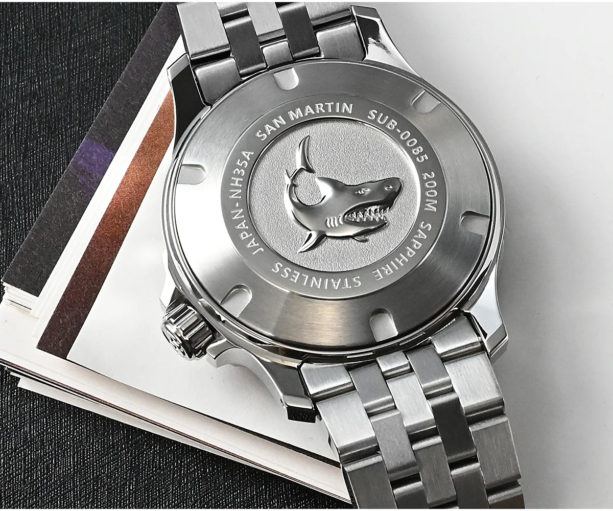 San Martin 40mm Original Design NH35 Dive Automatic Mechanical Watch With Sapphire and 20Bar Waterproof SN085-G thumbnail 2