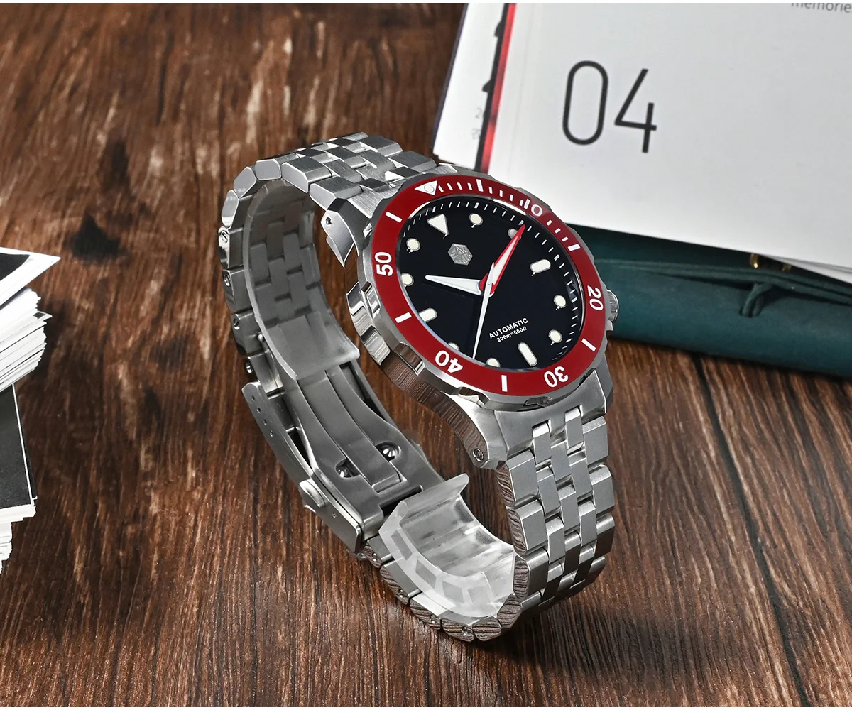 San Martin 40mm Original Design NH35 Dive Automatic Mechanical Watch With Sapphire and 20Bar Waterproof SN085-G thumbnail 3