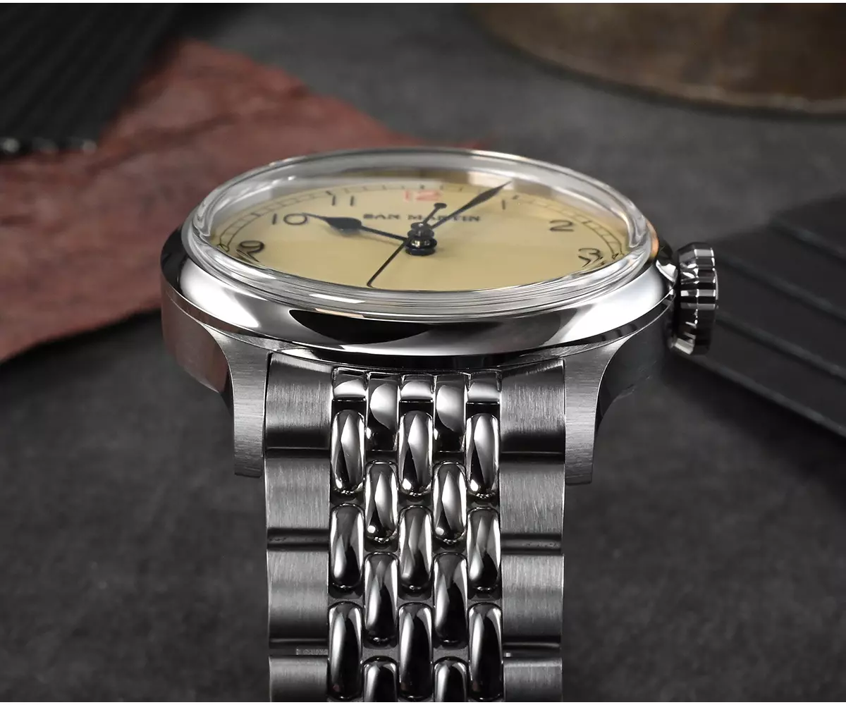 San Martin Watches 38.5MM Pilot Style Watch with NH35 movement C3 10Bar SN0105-G-NB thumbnail 2