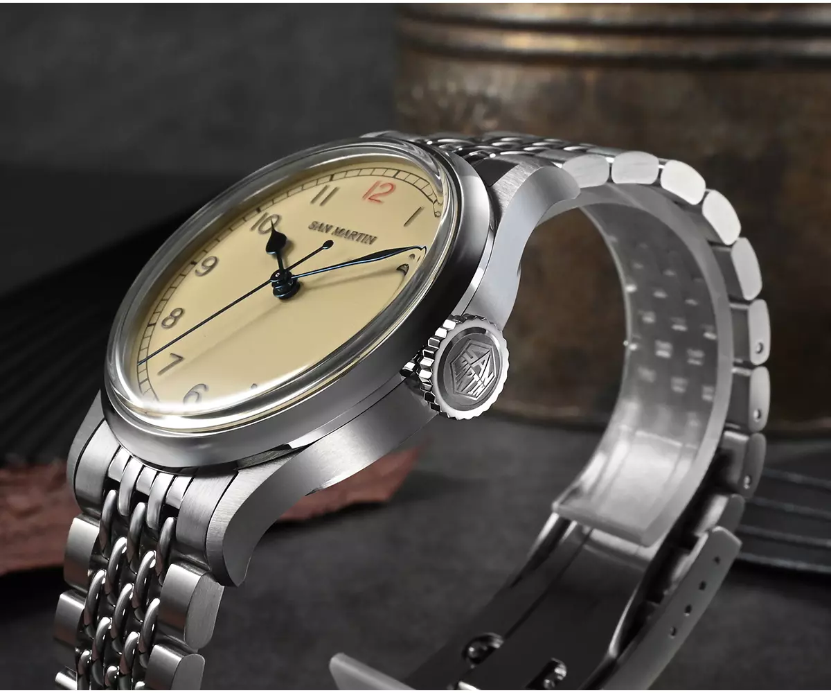 San Martin Watches 38.5MM Pilot Style Watch with NH35 movement C3 10Bar SN0105-G-NB thumbnail 3