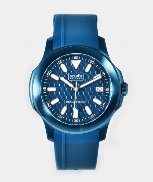 Top Side Crew Stainless Steel Electric Blue Dial