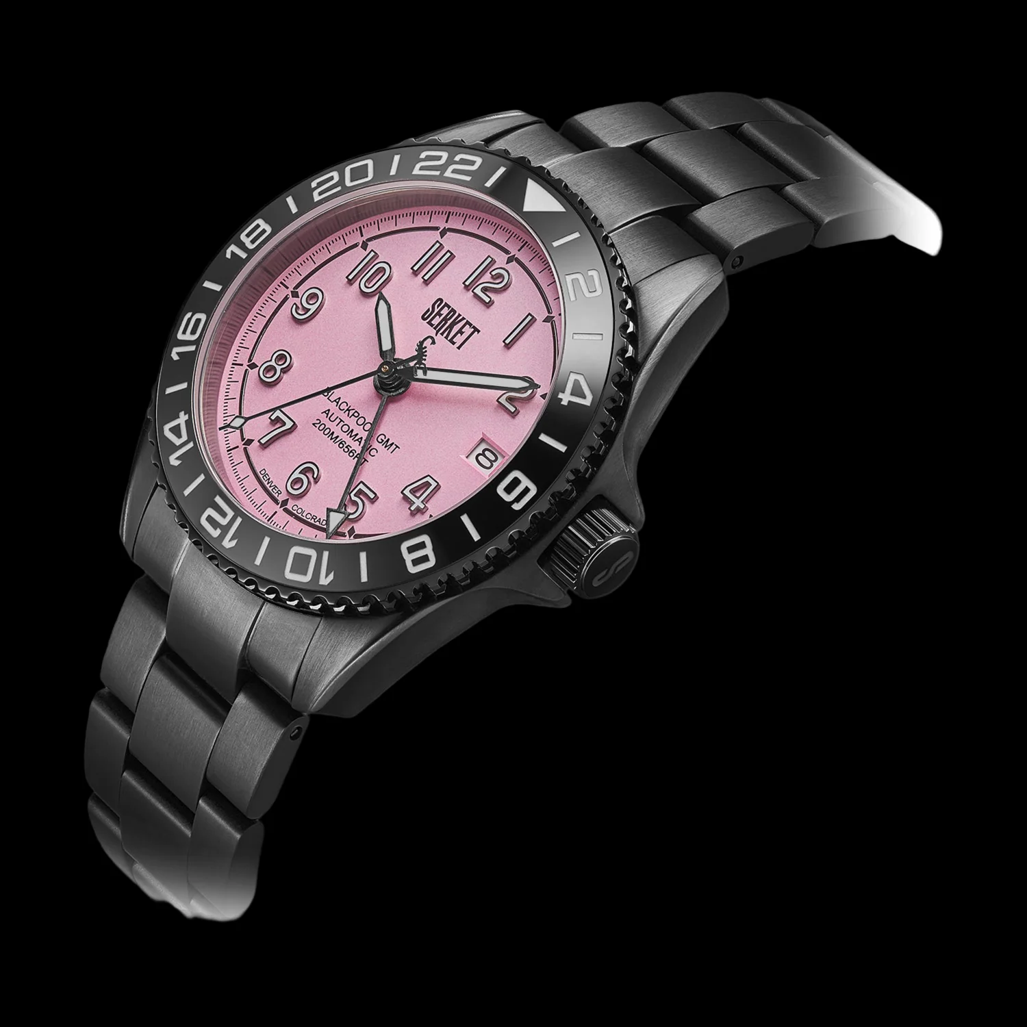 BLACKPOOL GMT AUTOMATIC Cotton Candy Black DLC 40MM thumbnail 2