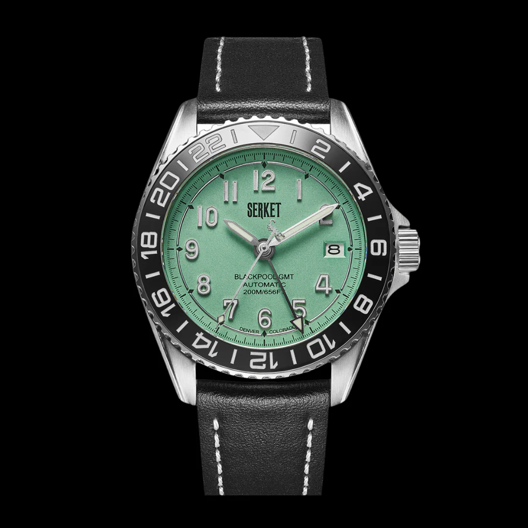 BLACKPOOL GMT AUTOMATIC Mint Green Steel 40MM