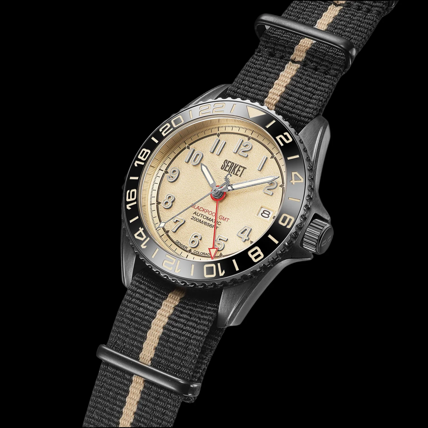 BLACKPOOL GMT AUTOMATIC Vintage Beige DLC 40MM thumbnail 2