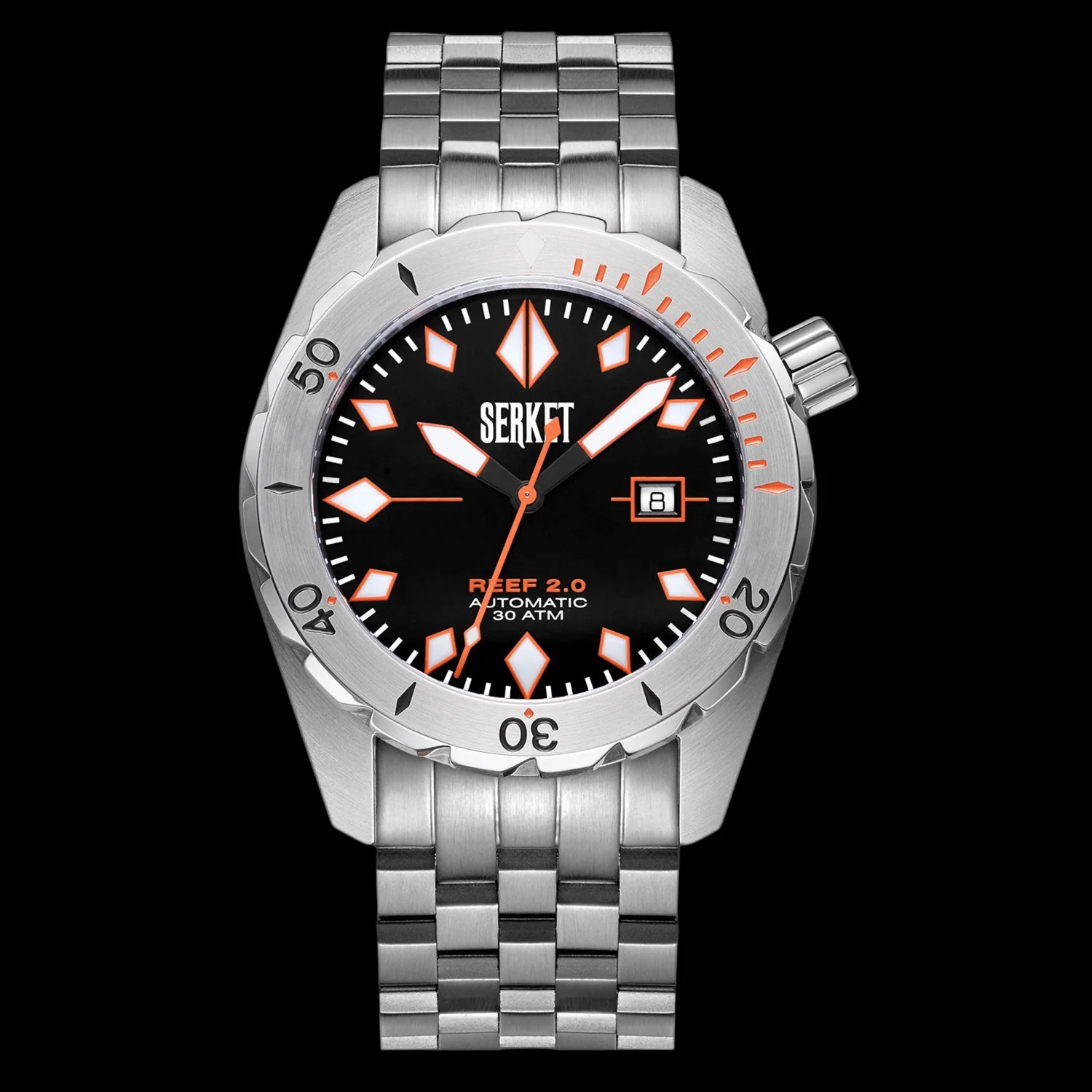 REEF 2.0 DIVER SWISS AUTOMATIC 30ATM Black Diving Watch 46MM thumbnail 2