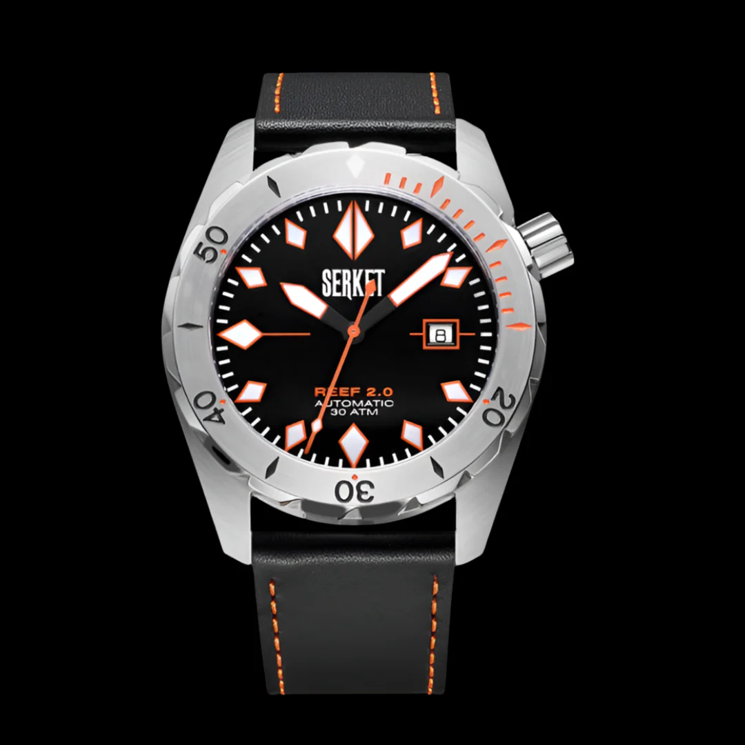 REEF 2.0 DIVER SWISS AUTOMATIC 30ATM Black Diving Watch 46MM