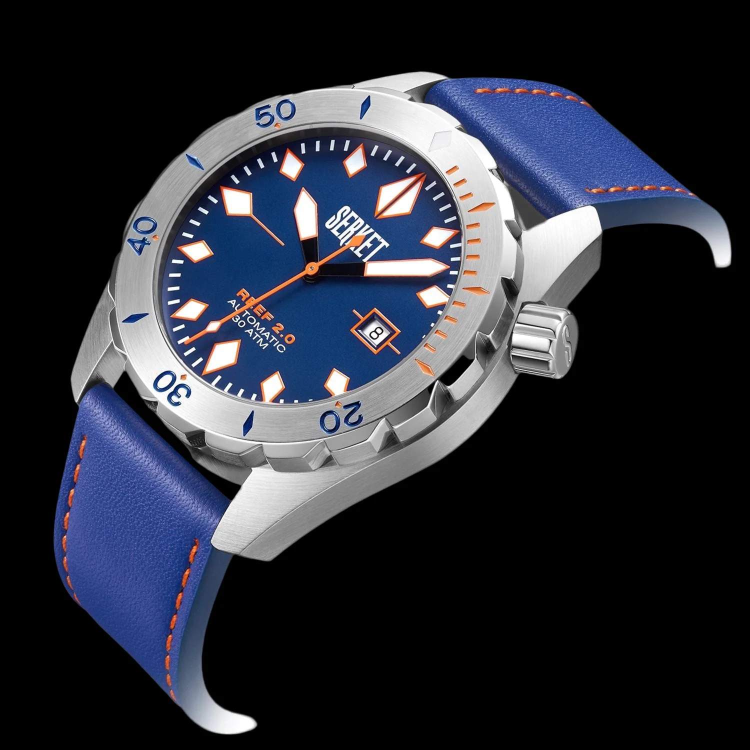 REEF 2.0 DIVER SWISS AUTOMATIC 30ATM Royal Blue Diving Watch 46MM thumbnail 2