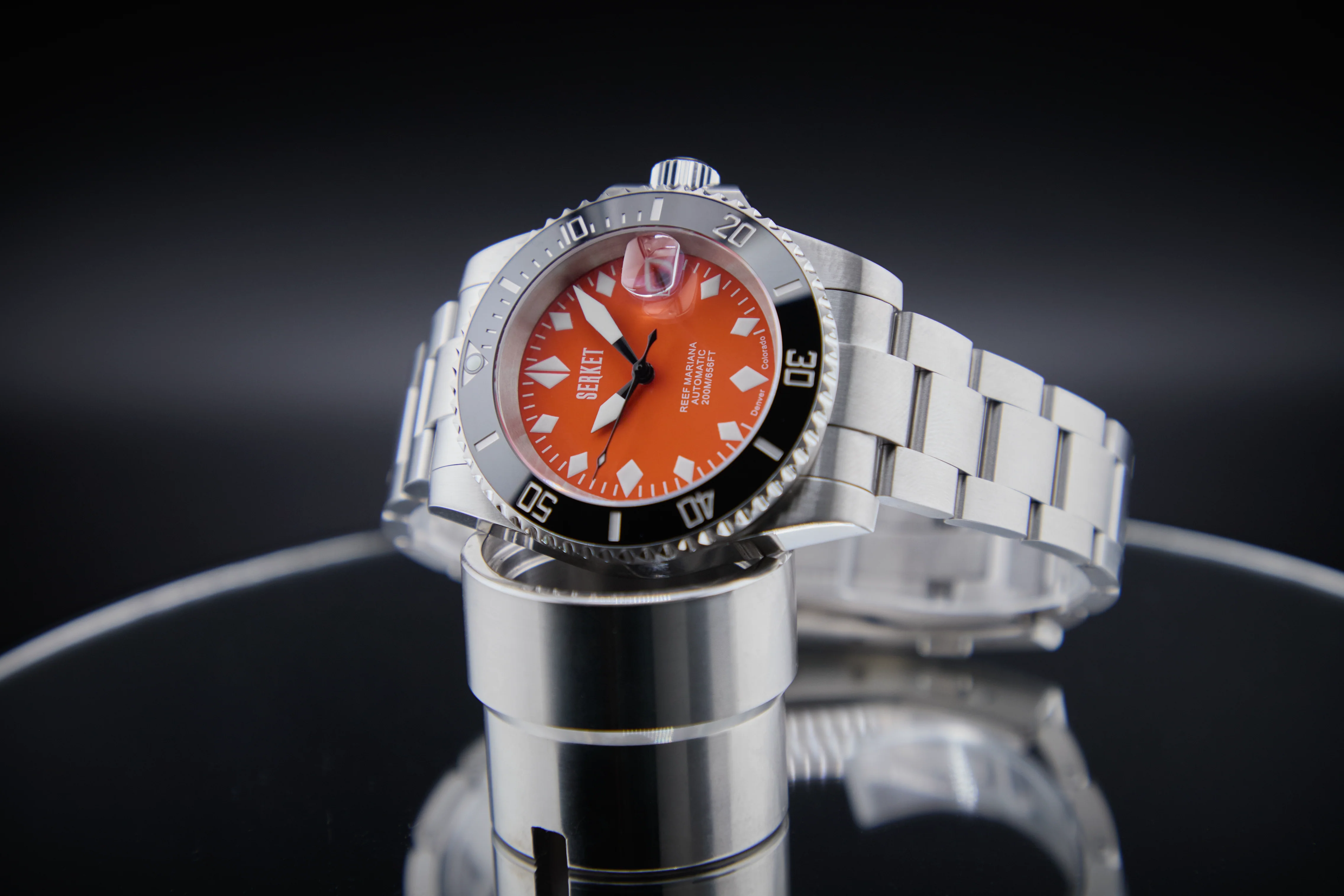 REEF MARIANA DIVER Orange Dial Black Bezel 40MM thumbnail 2