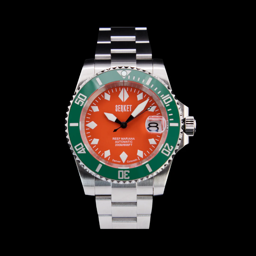 REEF MARIANA DIVER Orange Dial Green Bezel 40MM