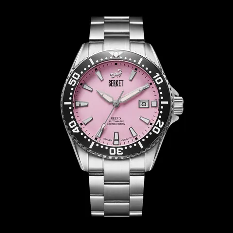 REEF X AUTOMATIC DIVER Cotton Candy 43MM 3-Link Bracelet