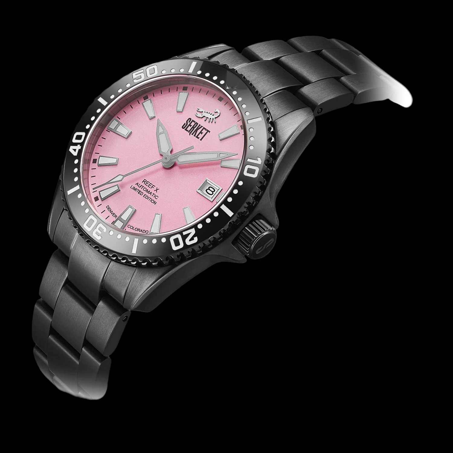 REEF X AUTOMATIC DIVER Cotton Candy Black DLC Limited Edition 43MM thumbnail 2