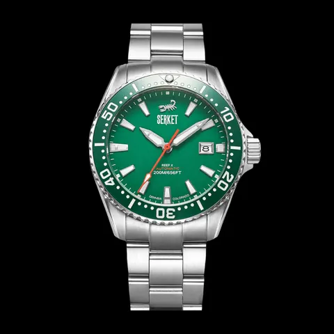 REEF X AUTOMATIC DIVER Emerald Green 43MM 3-Link Bracelet