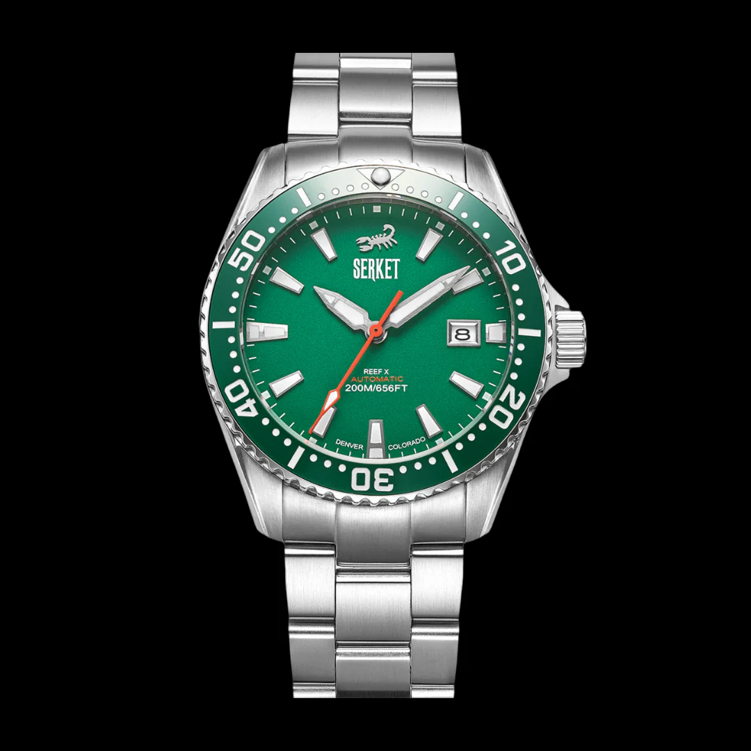 REEF X AUTOMATIC DIVER Emerald Green 43MM 3-Link Bracelet