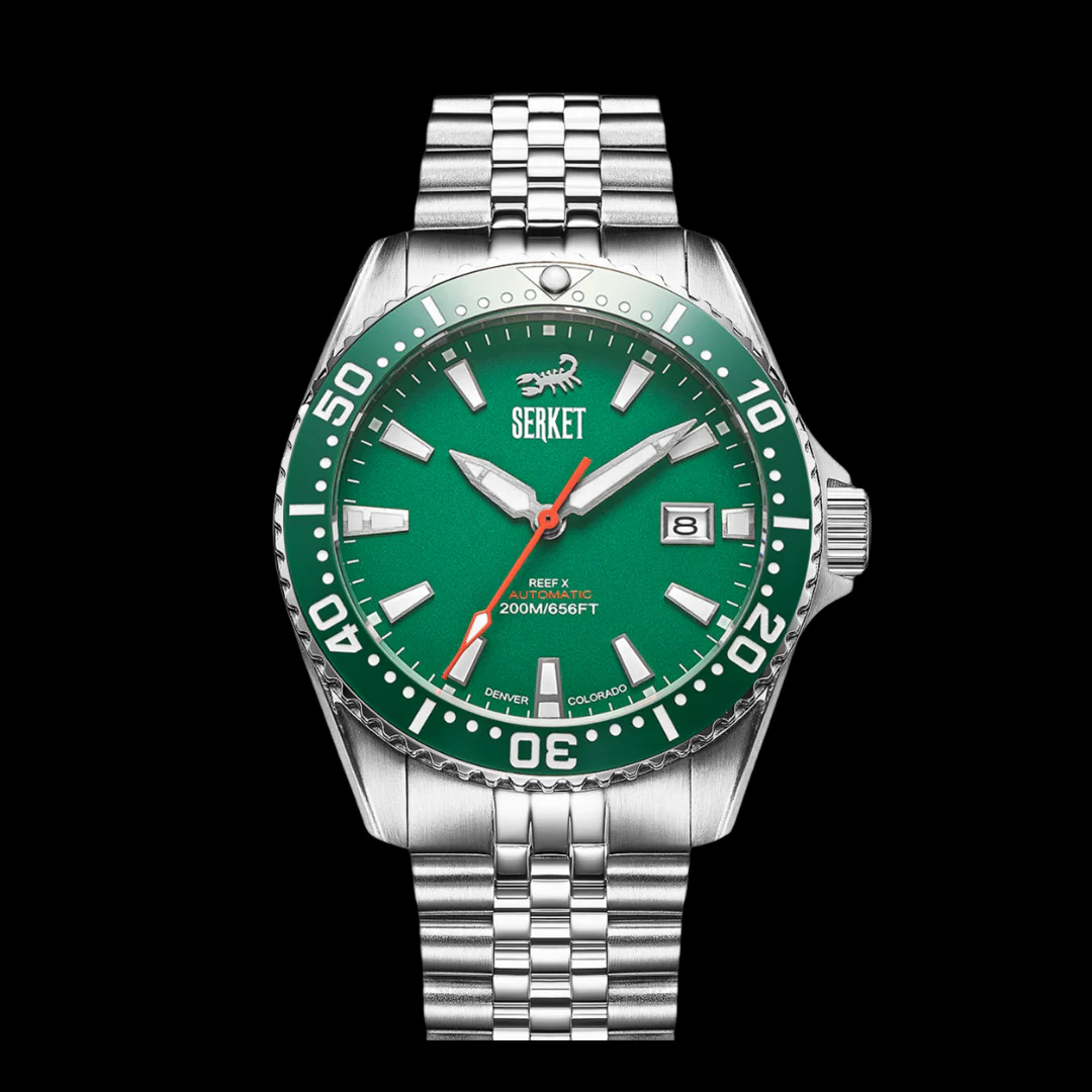 REEF X AUTOMATIC DIVER Emerald Green 43MM 5-Link Bracelet