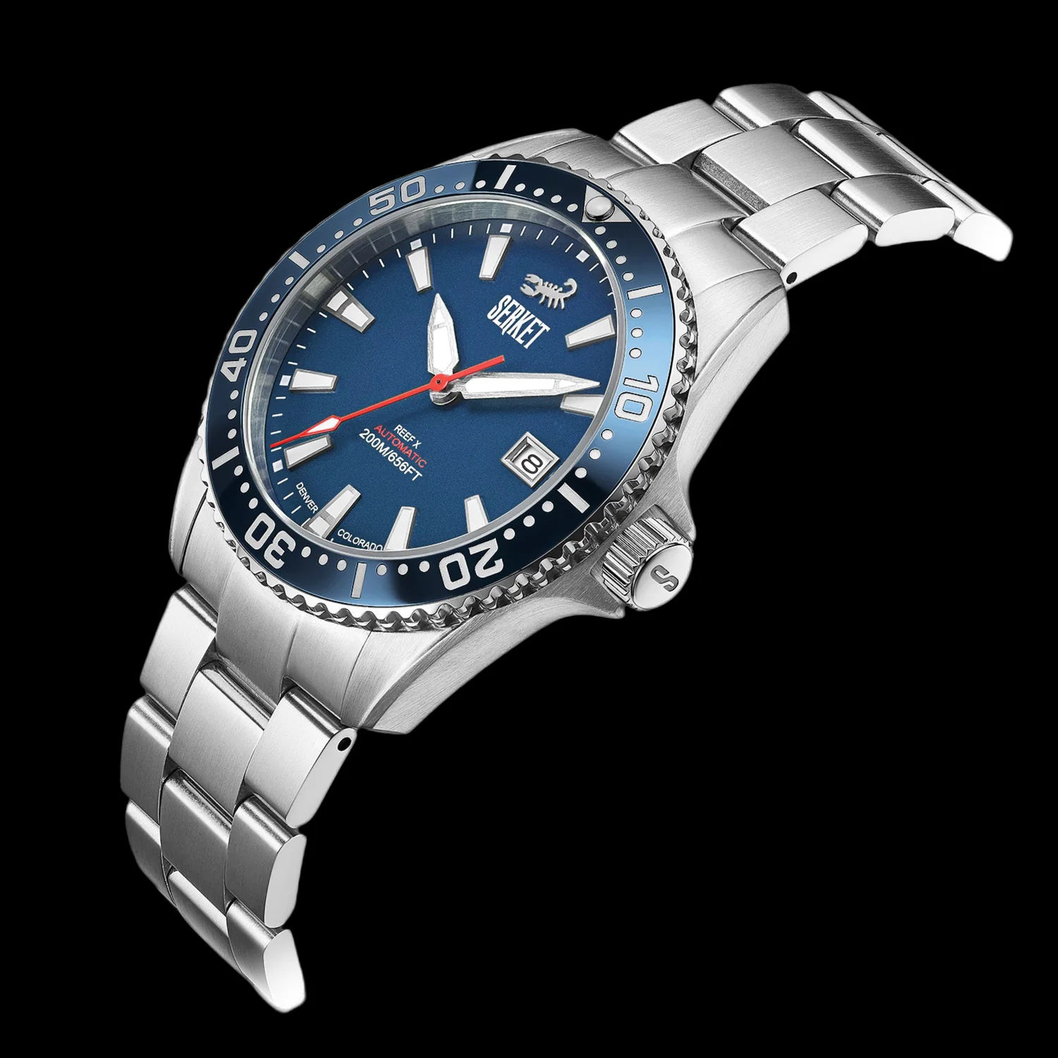 REEF X AUTOMATIC DIVER Navy Blue 43MM 3-Link Bracelet thumbnail 2