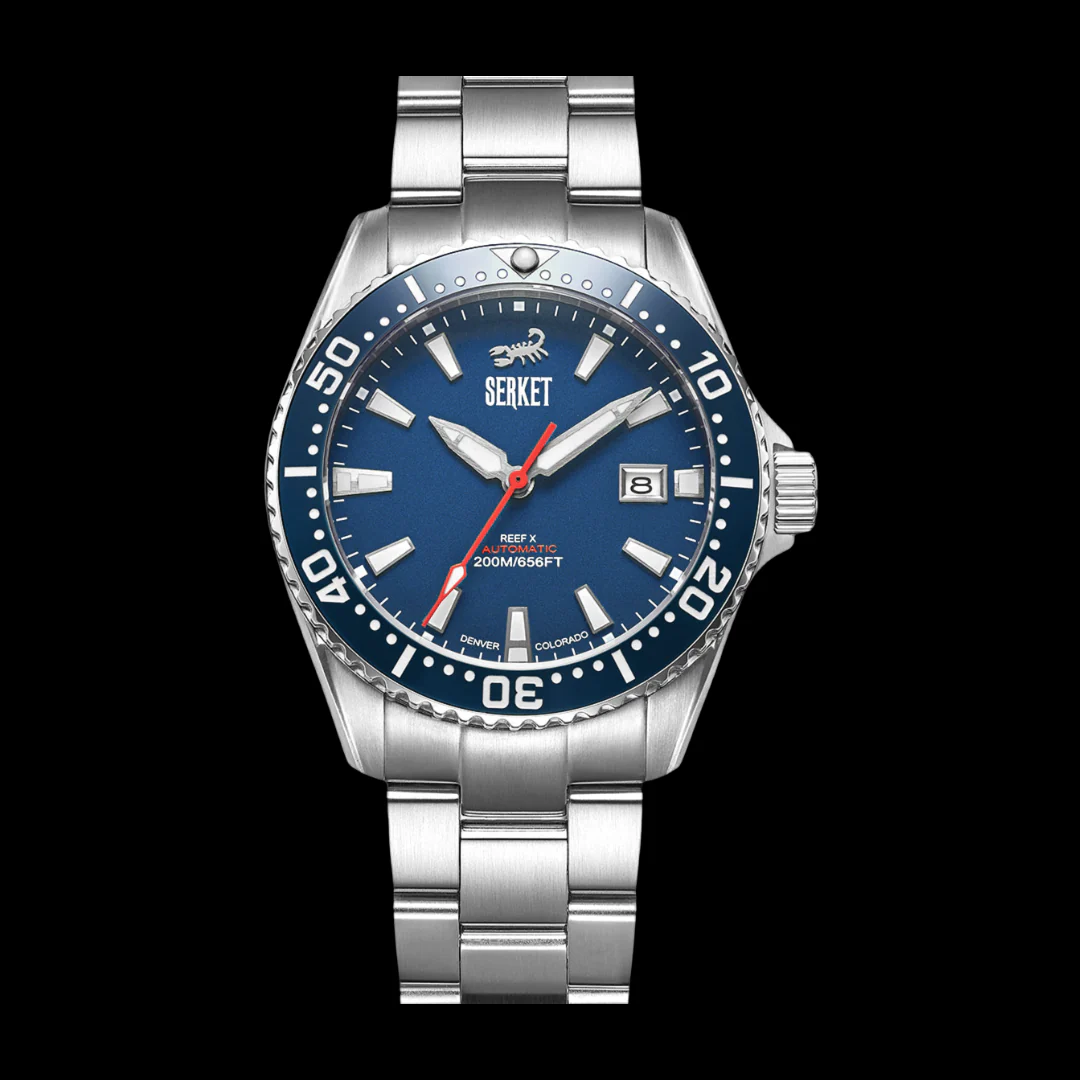 REEF X AUTOMATIC DIVER Navy Blue 43MM 3-Link Bracelet